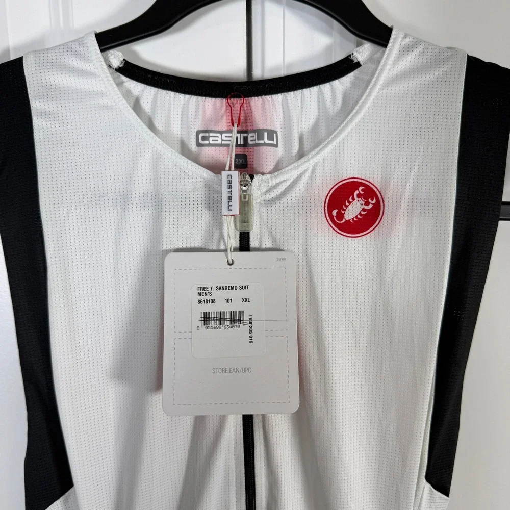 NEW Castelli Sanremo Speed Suit Jersey Mens 2XL Rosso Corsa Triathlon One Piece